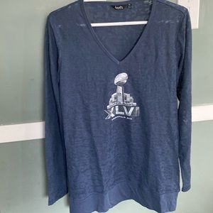 Super Bowl 2012 Long Sleeve Woman's XL Touch Sheer Tshirt
